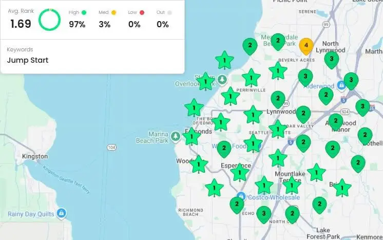 Strong Local Pack Presence Across Service Regions